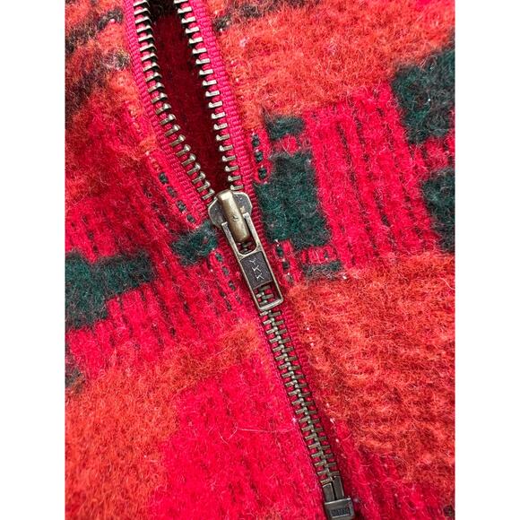 Vintage Woolrich Aztec Southwestern Hooded Wool Chore Coat M Pattern Print Red - Picture 8 of 15